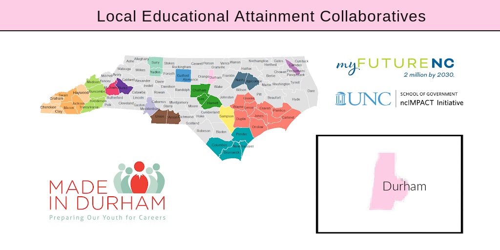 ncIMPACT Initiative (@ncimpactsog) on Twitter photo Congratulations to <a href="/MadeDurham/">Made in Durham</a> and community partners participating in the <a href="/myFutureNC/">myFutureNC</a> Local Educational Attainment Collaboratives, launched by #ncIMPACT! 👏 We're looking forward to engaging in this important work together! More about this 2-year project: bit.ly/attainment-nc Congratulations to <a href="/MadeDurham/">Made in Durham</a> and community partners participating in the <a href="/myFutureNC/">myFutureNC</a> Local Educational Attainment Collaboratives, launched by #ncIMPACT! 👏 We're looking forward to engaging in this important work together! More about this 2-year project: bit.ly/attainment-nc