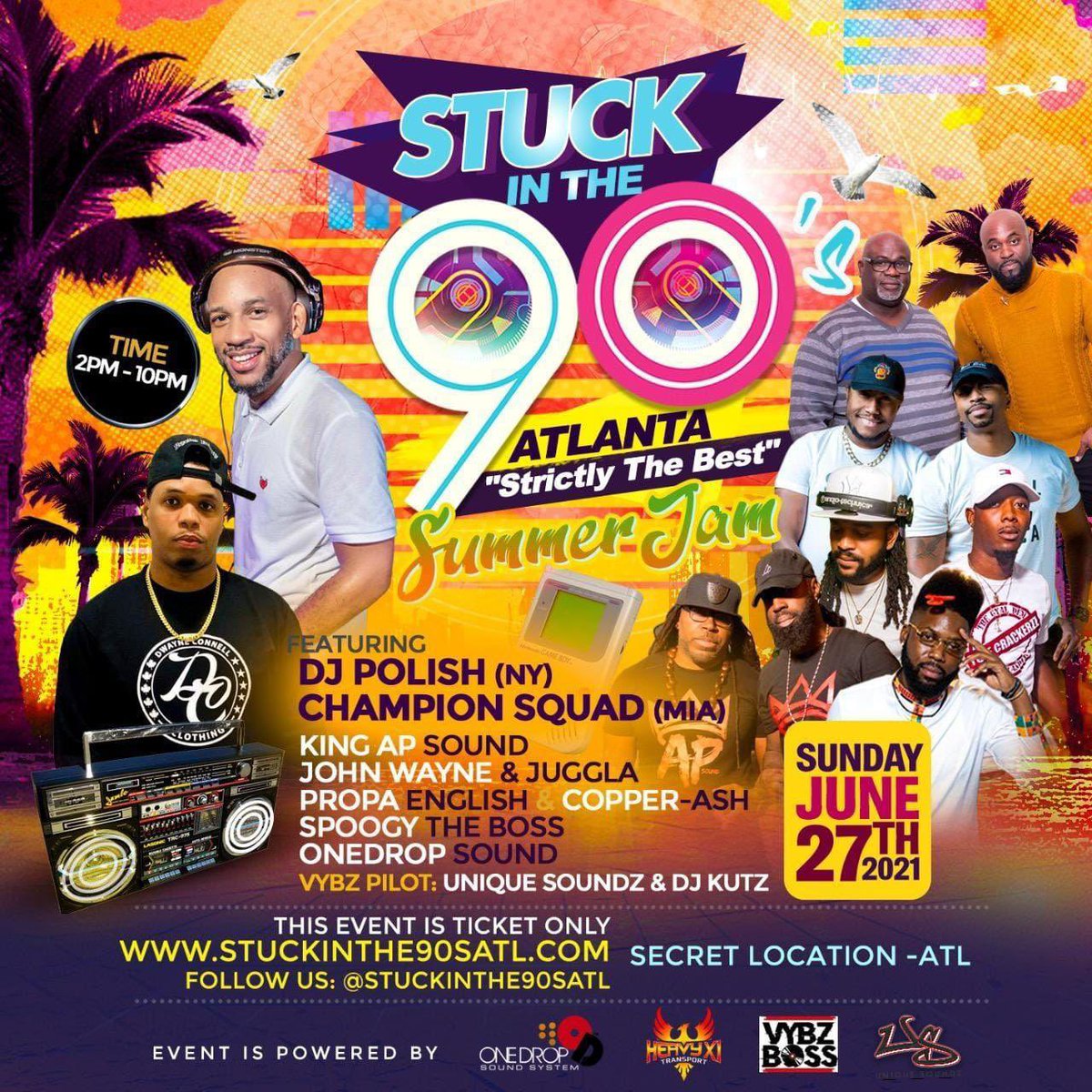 Summer Jam Stuck In The 90s THIS SUNDAY! 
Get your tickets now.

📝Get Your Limited Tickets &amp; V.I.P Now: stuckinthe90satl.com 

Vibes by:
🎧 @djpolish 
🎧 @djreem 
🎧 @propa_english 
🎧 @copperash
🎧 @johnwaynemovements
🎧 @jugglaatl
🎧 @spoogytheboss
🎧 @kingapsound