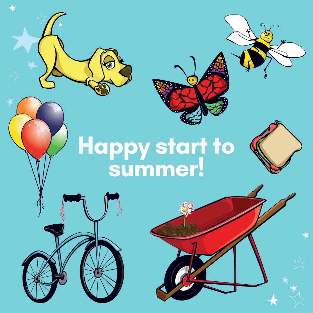 It’s officially summer! 🌼🌸 We wish you lots of bike rides, afternoon sandwiches, birthday parties, dog cuddles, wheelbarrow rides, butterfly kisses, and no bee stings all summer long. Oh... and lots of yoga of course!🧘🏽‍♀️