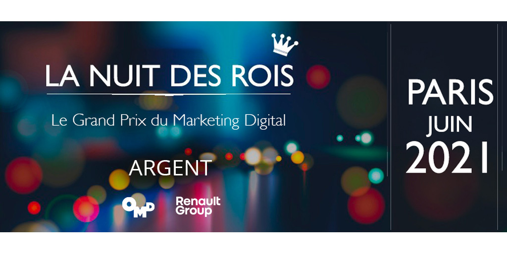 Lors de la 21ème édition de la Nuit des Rois, <a href="/OMD_France/">OMD France</a> et <a href="/renault_fr/">Renault France</a> ont remportés le prix ARGENT dans la catégorie DATA &amp; CRM pour la campagne « Pilotage à la commande »