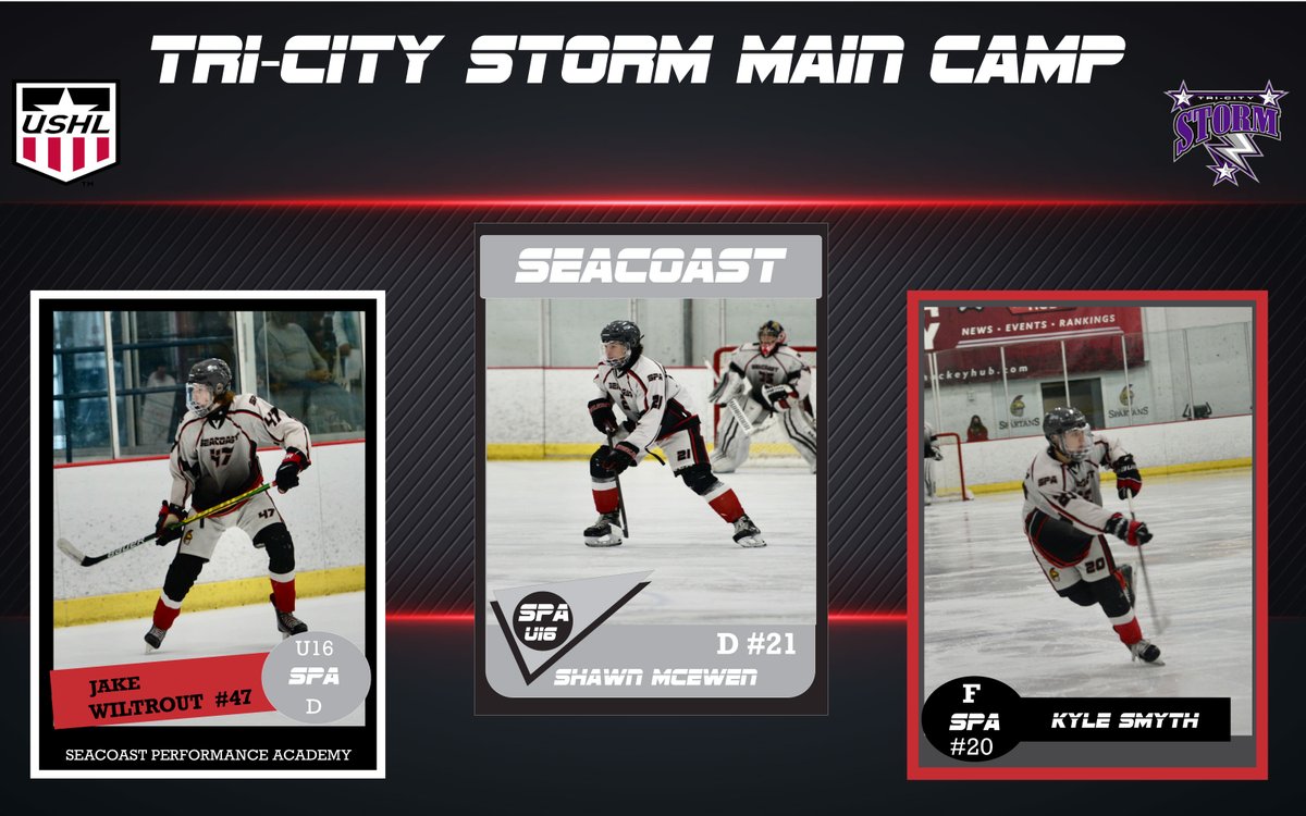 SPAhockeyNH's tweet photo. Congratulations to @ShaunMcEwen1 @Kyle_smyth20 @JakeWiltrout on a great weekend at @TriCityStorm main camp... #SPAfam #nextgeneration https://t.co/GXqHWzmJ8x