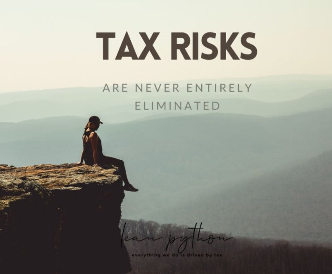 leanpython's tweet image. One can never reduce tax risks to zero. However, one should employ good practices of tax risk management to limit the number of “unknown tax risks”.
#tax #riskmanagement #compliance #audit