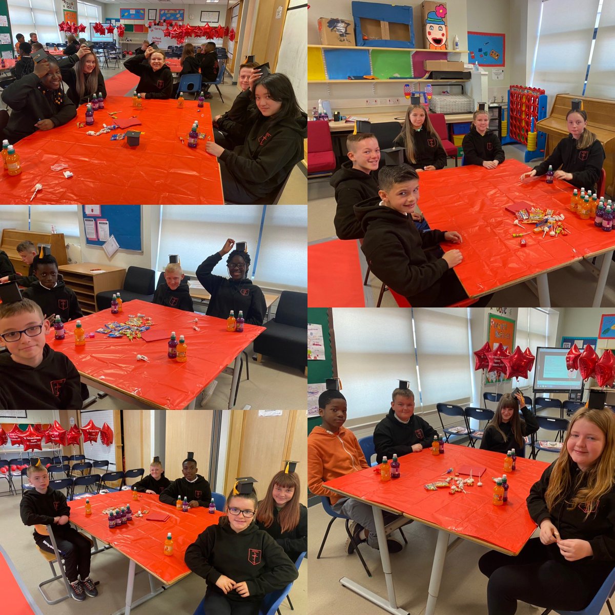 MissFee5's tweet photo. Primary 7 had a fantastic day at their leavers celebration!🎉 They enjoyed a presentation with gifts, dominos pizza for lunch, lots of dancing and walks down our red carpet. ☺️🎉💃🏼🎓 https://t.co/yKUXwg5RAx
