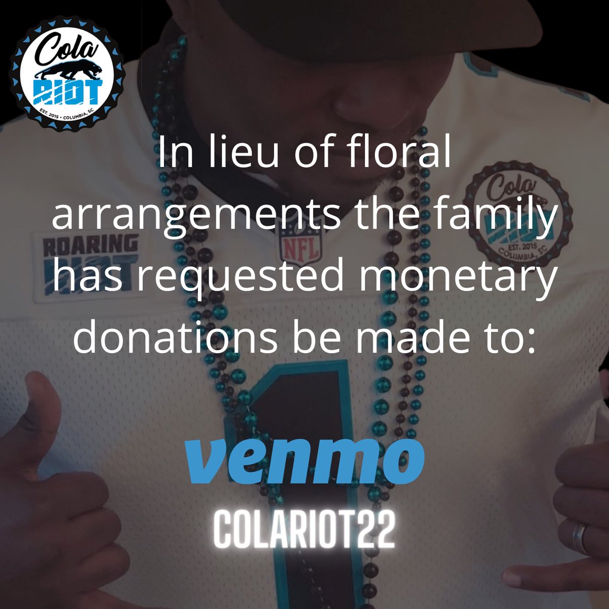 ColaRiot's tweet photo. Update: We have set up an account to help with funds for James Owens @sc29115  If you would like to help out the family This is a good way to help. Anything and everything is better than nothing. Thank you so much

https://t.co/QS93zef7Tf https://t.co/O5QXejeFXp