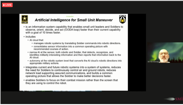 We also heard from Mr Ted Maciuba, Deputy Director Robotics Requirements, Maneuver CDID - US Army Futures Command <a href="/armyfutures/">Army Futures Command</a> who delivered an update on 'US Army Robotics at the Small Unit Level'.

See what's next at roboticsautonomous-usa.com/tw