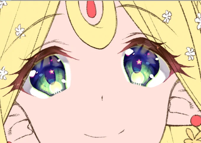 おめめ塗れたよ 