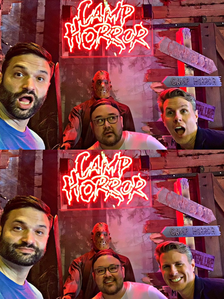 TheFirstEcho's tweet photo. The boys of @HappyHorrorTime and I were kids in a candy store. Thx for the time warp, @TheMysticMuseum! #camphorror #slashbackvideo #horrornerd https://t.co/BhILM2n5Ot