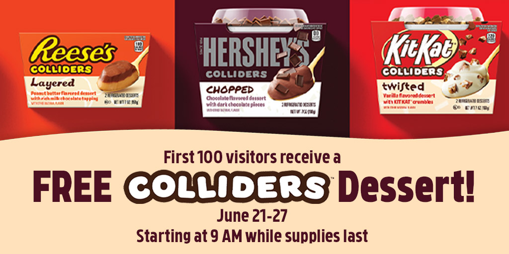 chocolateworld's tweet image. New @colliders treat on us this week...arrive early so you don't miss out! Starting at 9 AM; from our friends at @KraftHeinzCo. While supplies last. #colliders #nationalcandymonth #hersheypa
