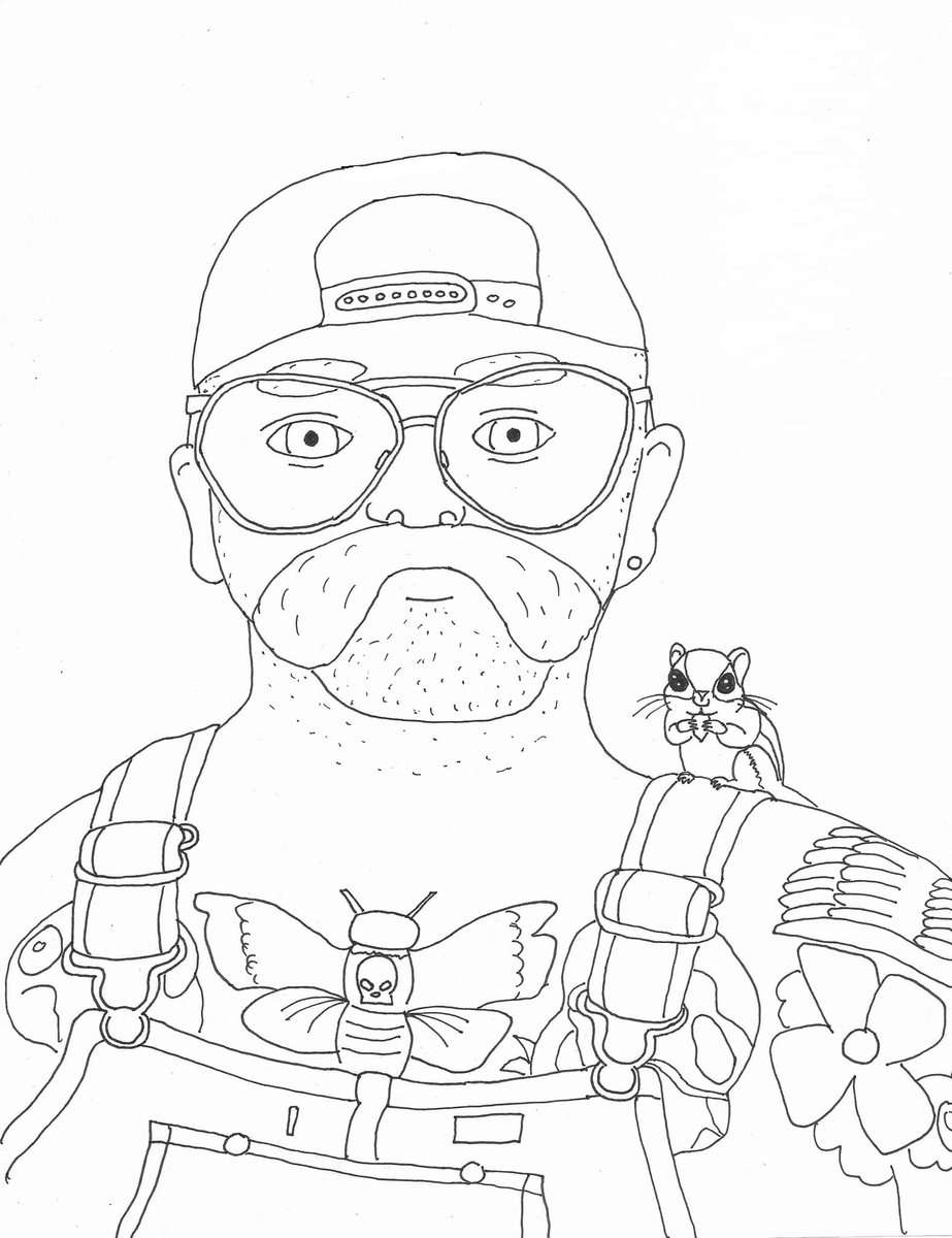 puddingtaco1's tweet photo. The Butcher, aka Andy Williams of Every Time I Die, and the chipmunk he rescued.
#wrestling #prowrestling #aew #butcher #chimpmunk #art #everytimeidie #coloringpage
@andycomplains https://t.co/PUYtA21myS