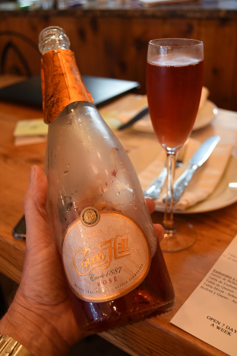 YardleyShooting's tweet photo. Had a lovely lunch today at a Tapas bar near my home. The high point was this wonderful Brut Rose Cava from Spain. Great bubbles, and I thought better than some cheap champagnes. Cavas Hill Cellars are located in Moja to the south-west of Barcelona. #LIVEwhileYOUcan #NOtrialRun https://t.co/5fzGdqDg5S