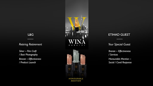 bbdperfectstorm's tweet photo. We’re thrilled to announce that our recent campaigns for Legal and General and Etihad Guest have been awarded at the @winafestival. Congrats to our great clients and all the winners! #psshares #bbdperfectstorm https://t.co/Kv8LqntseW