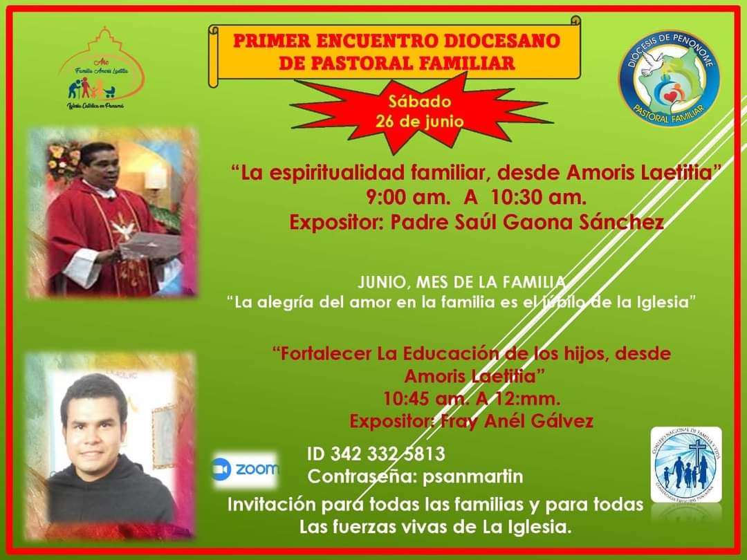 Invitación para todo público y Agentes Pastorales.
Celebremos el Mes de La Familia.
