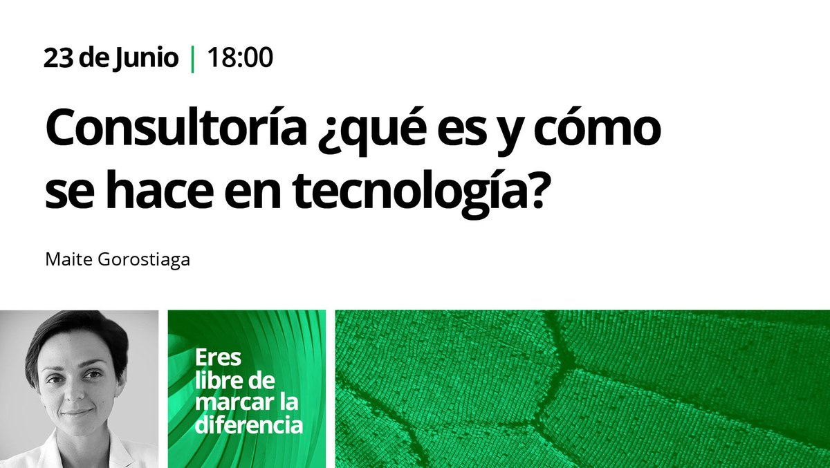 ThoughtworksESP's tweet photo. Vamos a terminar la primera parte de nuestros webinars para mujeres en tecnología con la charla de Maite, quien nos compartirá a través de su experiencia cómo es trabajar en consultoría. Regístrate aquí: https://t.co/L5TpTidhtE https://t.co/sm6BJ0xN5E
