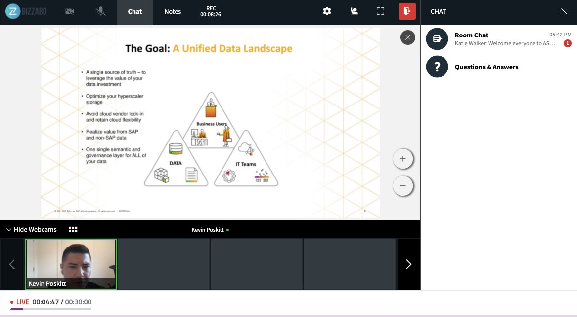 Seems to me that @ASUG365 is doing virtual events the way @sap should have done for @SAPPHIRENOW 
Presentations are live, no wait list, no Zoom requirement and you can still ask questions via chat. It seems participants can raise their hand and add their audio/webcam?