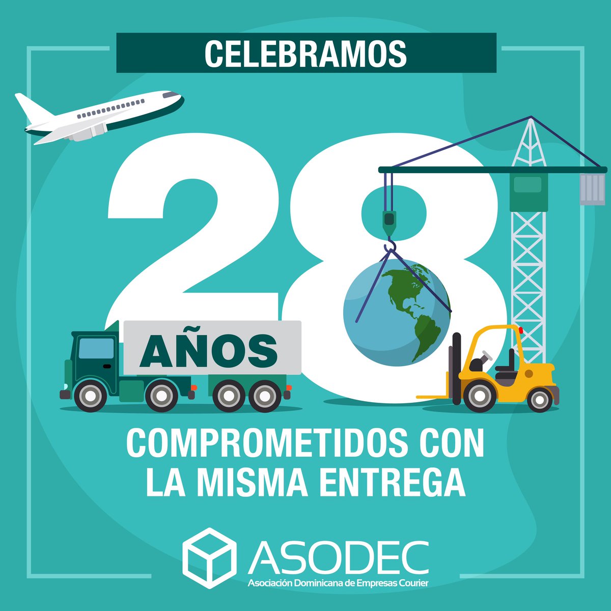 AsodecRD's tweet photo. Hoy celebramos 🎉 28 años comprometidos con la misma entrega en cada uno de tus pedidos por internet. 🛒
#aniversario #Asodec #comprasporinternet https://t.co/nionzr2iHX