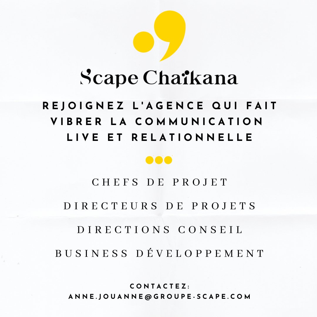 REJOIGNEZ-NOUS !
✉️ : anne.jouanne@groupe-scape.com