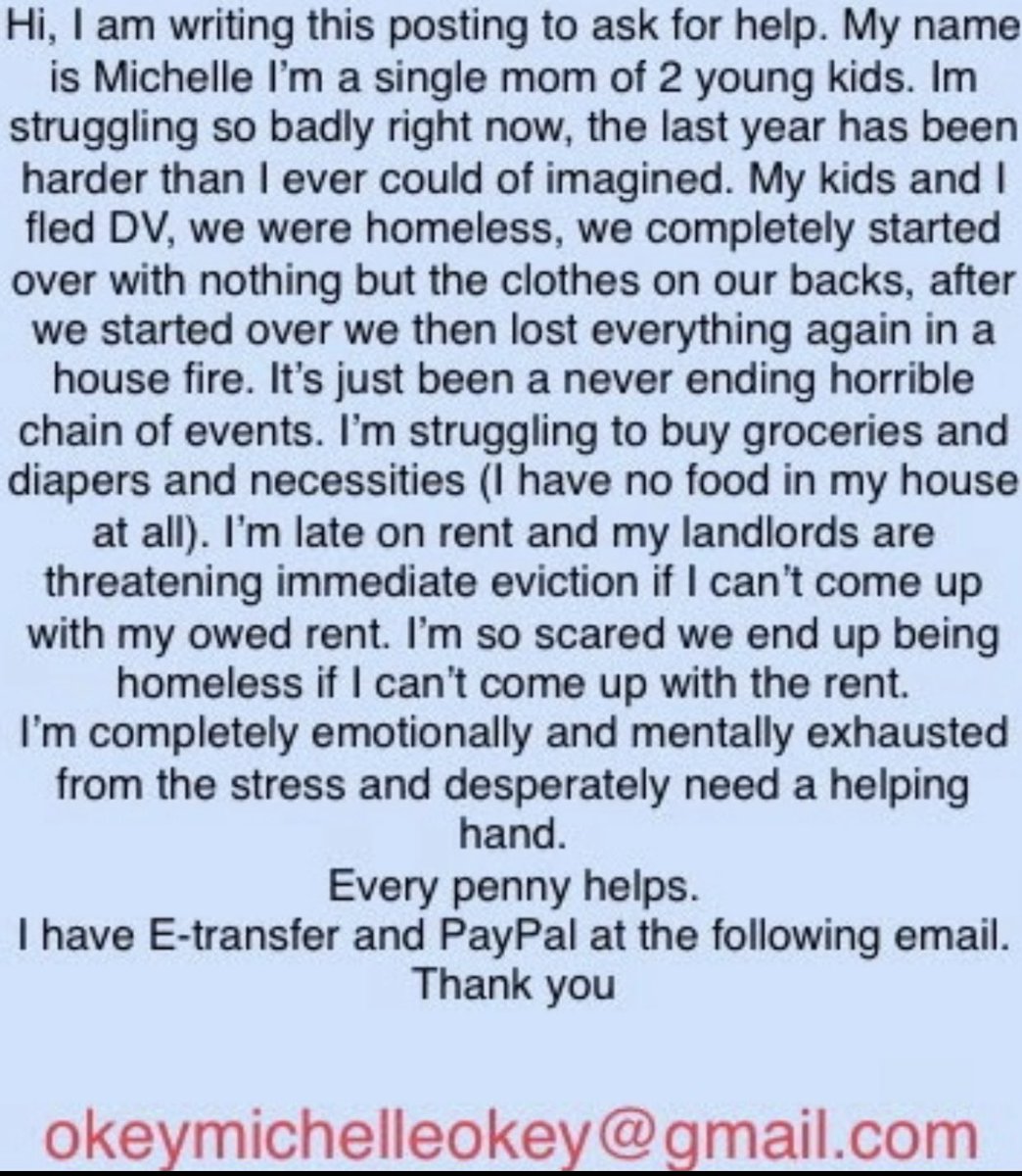 breakbreadboard's tweet photo. hi, please consider helping Michelle if you’re able! https://t.co/jgJWg4mqYq