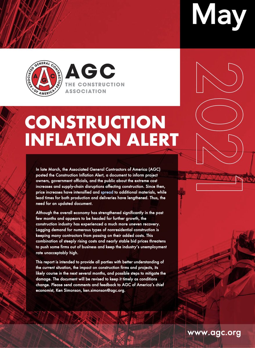 luismorral_'s tweet photo. AGC: The construction industry is in the midst of a period of exceptionally steep and fast-rising costs for a variety of materials
https://t.co/jZUMyxXUQU
#construction #america #economy #inflation #USA #constractors #production #prices https://t.co/gdKyGrqyNB