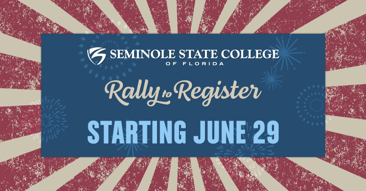 SeminoleState's tweet photo. Hey Raiders! Fall 2021 Rally to Register begins next week on June 29. Make an appointment with your advisor today so you can make sure you are on the right track and taking the courses you need!
Find out more at https://t.co/rJTroKDSkO.
#SSC #GoStateGoFar https://t.co/CiCEhLAXMq