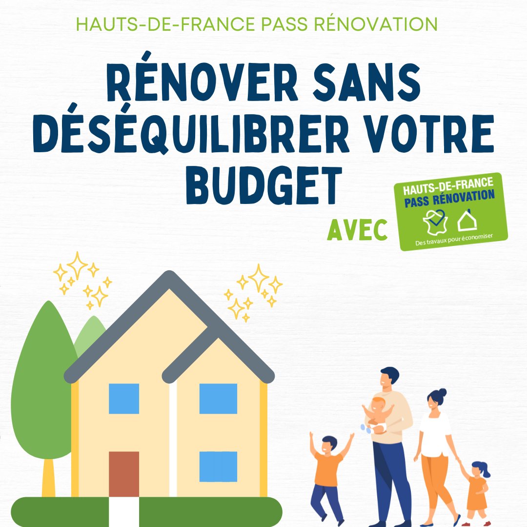 Le Hauts-de-France Pass Rénovation c'est :
Un logement plus confortable, 🤗
Des économies d’énergie significatives, 💰
Un patrimoine revalorisé, 🏠
Le tout sans déséquilibrer votre budget ! ⚖️

📍Vous avez un projet ? RDV sur pass-renovation.hautsdefrance.fr

#renovationénergétique