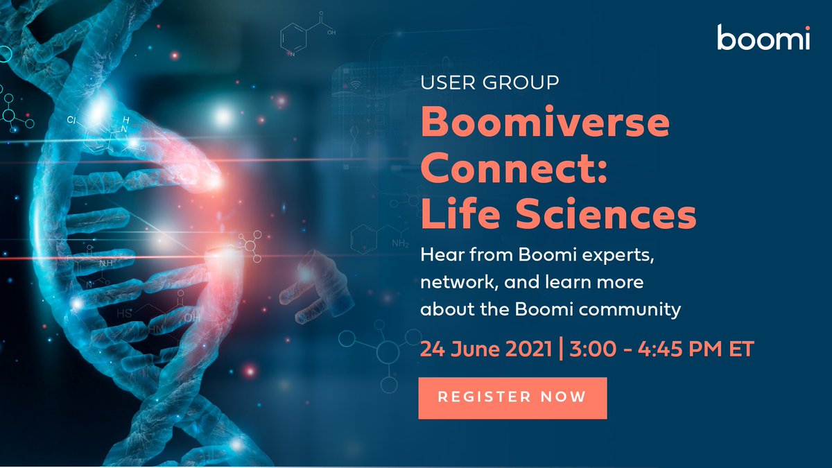 boomi's tweet photo. ๐จ #Boomiverse User Group Alert ๐จ #lifesciences companies, join us June 24 to learn industry trends, #integration solutions, and how your peers #winwithBoomi. Don't miss it! https://t.co/mZyDXdzZ95 https://t.co/QsN6qCPK4G