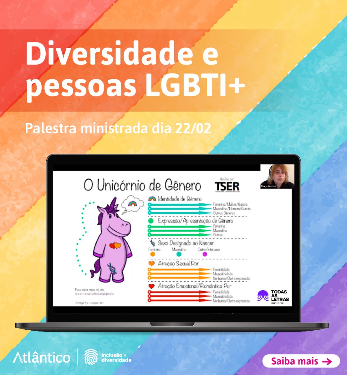 O Comitê de Diversidade e Inclusão do Atlântico nos traz um conteúdo bem esclarecedor, já abordado internamente na palestra "Diversidade e pessoas LGBTI+", ministrada aos nossos Atlantes.

LEIA MAIS: instagram.com/p/CQY2qQzld8j/

#Diversidade #DiversidadeeInclusão #InstitutoAtlântico