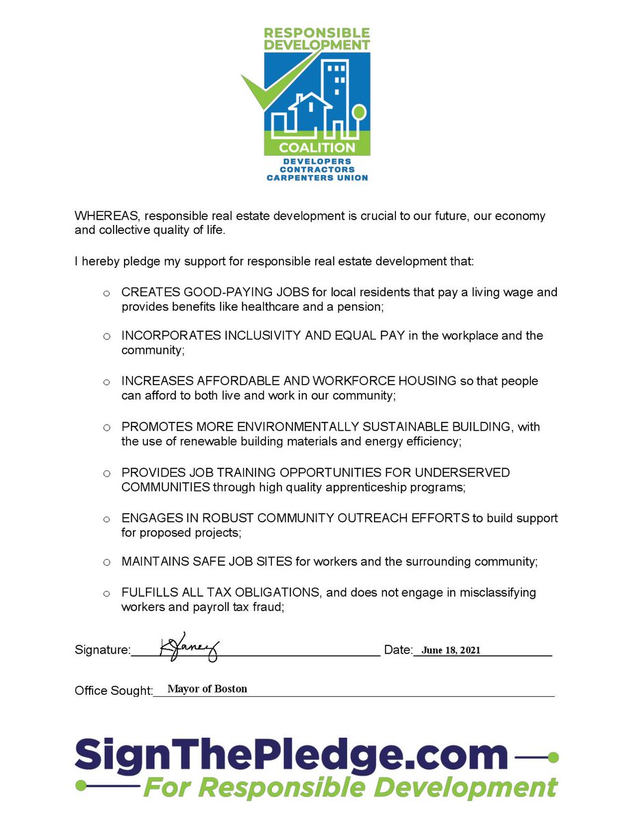 ResponsibleDev1's tweet photo. Thank you to @MayorKimJaney for signing the responsible development pledge! #mapoli #Bospoli https://t.co/p1wo6VNRDP