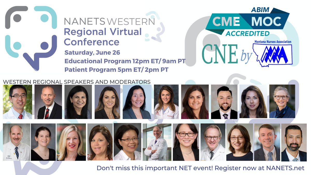 NANETS1's tweet photo. Join your NET colleagues THIS WEEKEND for a half-day of multidisciplinary medical education! Sessions include interactive panels and opportunities for Q&amp;A with distinguished NET experts. 

It's not too late to register! https://t.co/2VA0KdtMEu https://t.co/f1DtWD4h7U