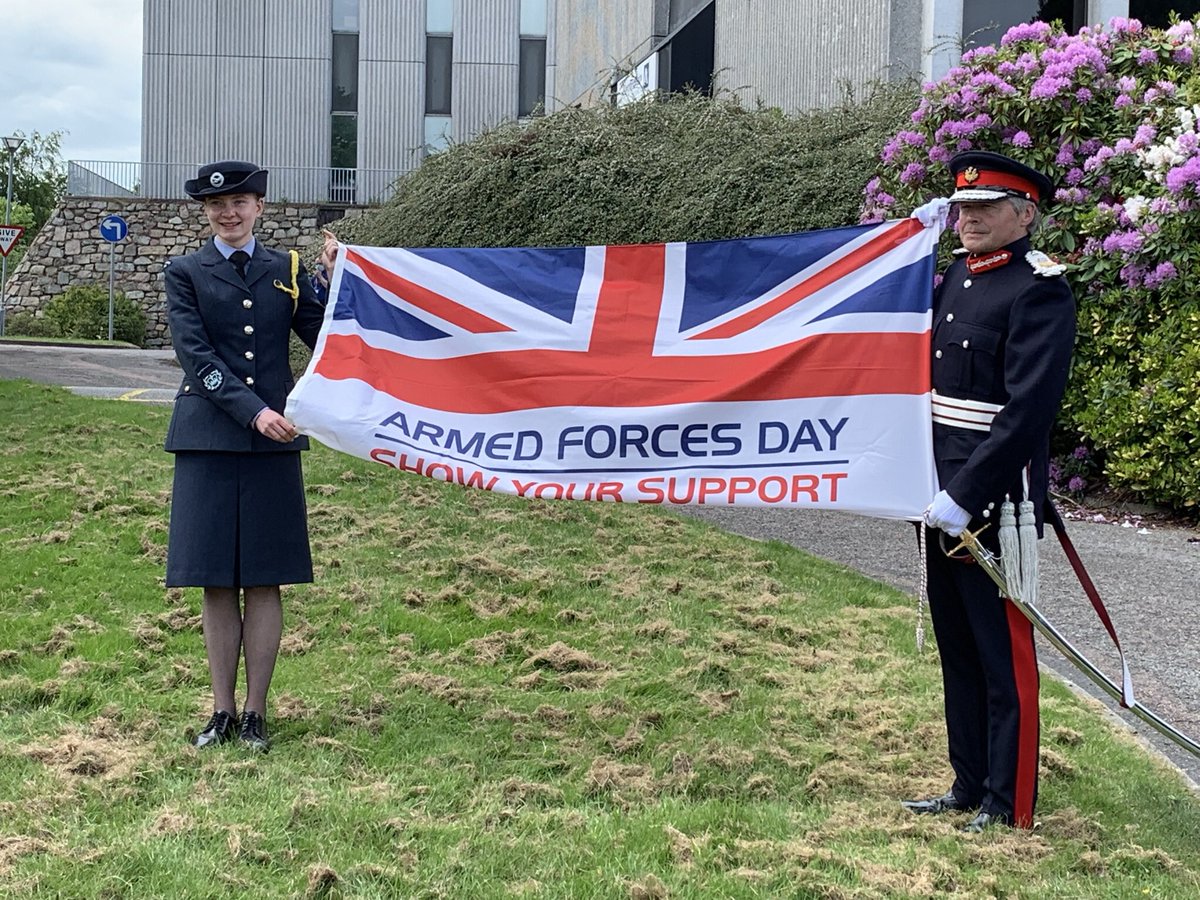 To mark Armed Forces Week, CWO McIntosh joined the Lord Lieutenant for Aberdeenshire, at Aberdeenshire Council Headquarters to raise the Armed Forces Day Flag, which was recorded for a commemorative video. youtube.com/watch?v=7-fgwh…
<a href="/aircadets/">RAF Air Cadets</a> 
@arc_sni 
<a href="/ComdtAC/">Commandant RAF Air Cadets</a> 
<a href="/Aberdeenshire/">Aberdeenshire Council</a>