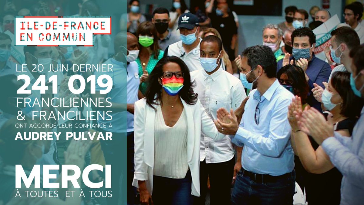 idf_encommun's tweet photo. 🗳️🇫🇷 Merci à toutes les Franciliennes et tous les Franciliens qui ont choisi la liste @idf_encommun au premier tour des #electionsregionales2021 avec @AudreyPulvar et ses 224 colistiers &amp; colistières. Le 27 juin, mobilisons-nous pour porter la gauche écologiste au pouvoir en #IDF https://t.co/2psis1uhPe