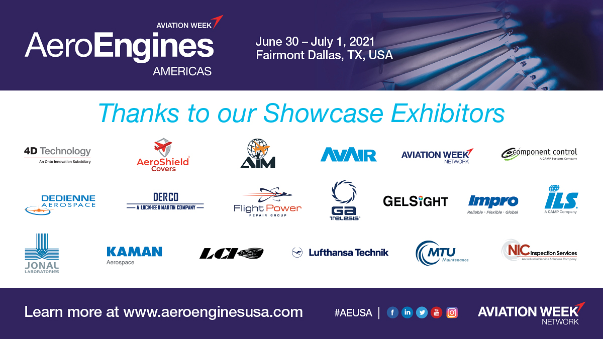 AvWeekEvents's tweet image. Are you ready for AeroEngines Americas? We are! We can't wait to see YOU next week. 

@AviationWeek @QuantumERP @LockheedMartin @GATELESIS @Ils @kaman @LCIaviation @LHTechnik @MTUaeroeng #AEUSA #AvWeekEvetns #EngineLeasing
Sign up here: bit.ly/AEUSA_2021