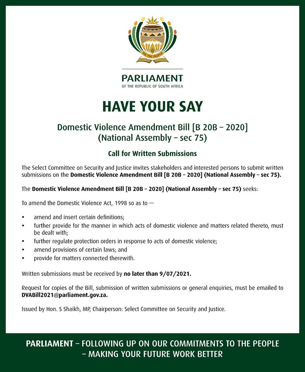Have your say on the Domestic Violence Amendment Bill