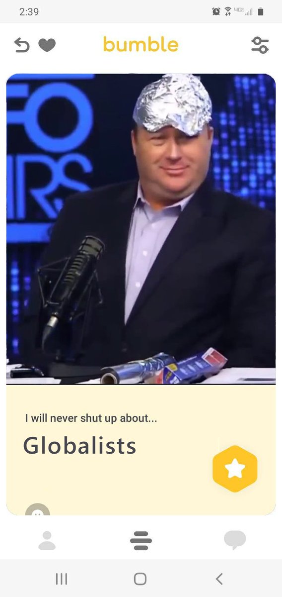 janiecrash's tweet photo. I made something for you. #alexjones #gloablists #tinfoilhatclub #knowledgefight #bumble #datingishard #spiritlube https://t.co/ntIZSmhRxZ