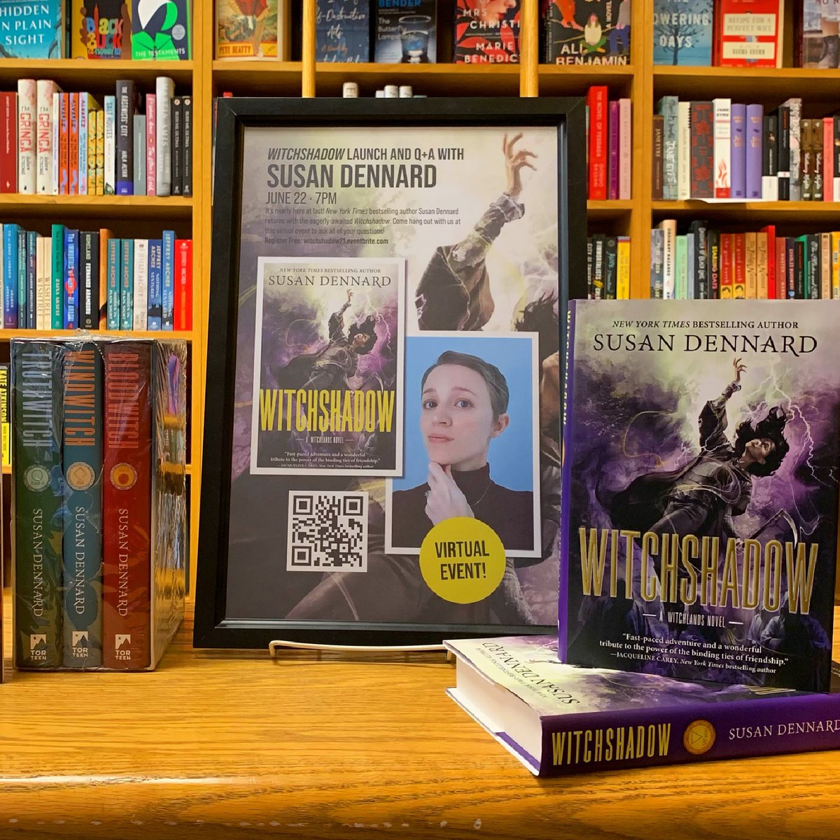 SchulerBooks's tweet photo. We have been eagerly awaiting the arrival of Susan Dennard’s new novel – and the time has finally come! Join us Tuesday, June 22 at 7pm for a virtual launch. Register FREE: https://t.co/izwz9dZwru

And order a signed copy of WITCHSHADOW here: https://t.co/PCMswIVqHh https://t.co/BJa09i4g57
