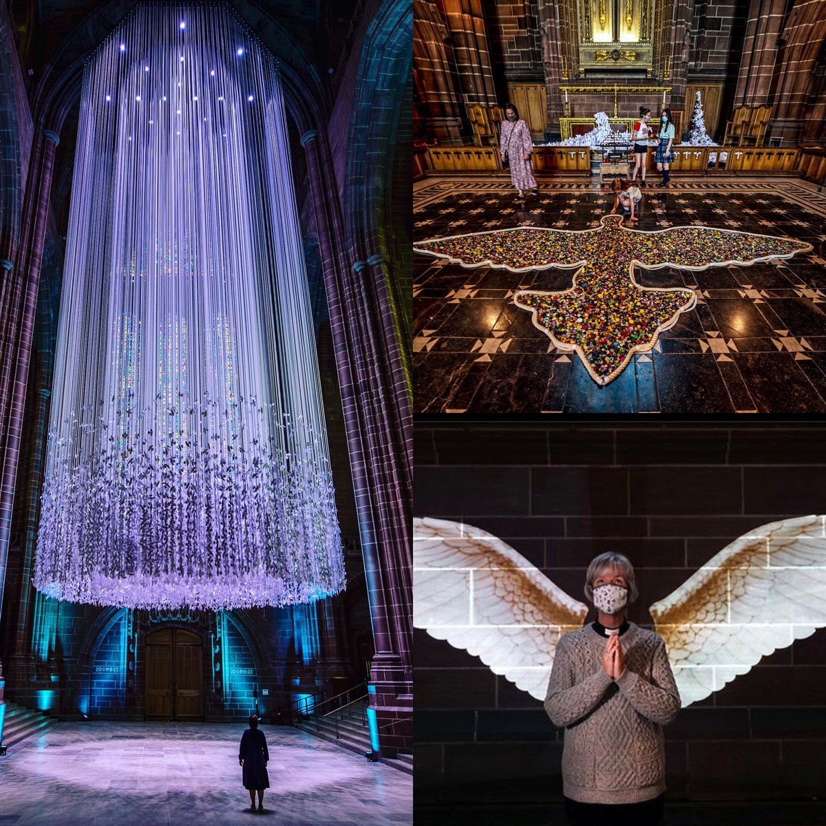 #peacedoves #angelwings and #peacetoourselves at @LivCathedral - exhibited throughout the #cathedral and receiving emotional and moving responses from the thousands who have experienced the #art #installation #liverpool #liverpolcathedral