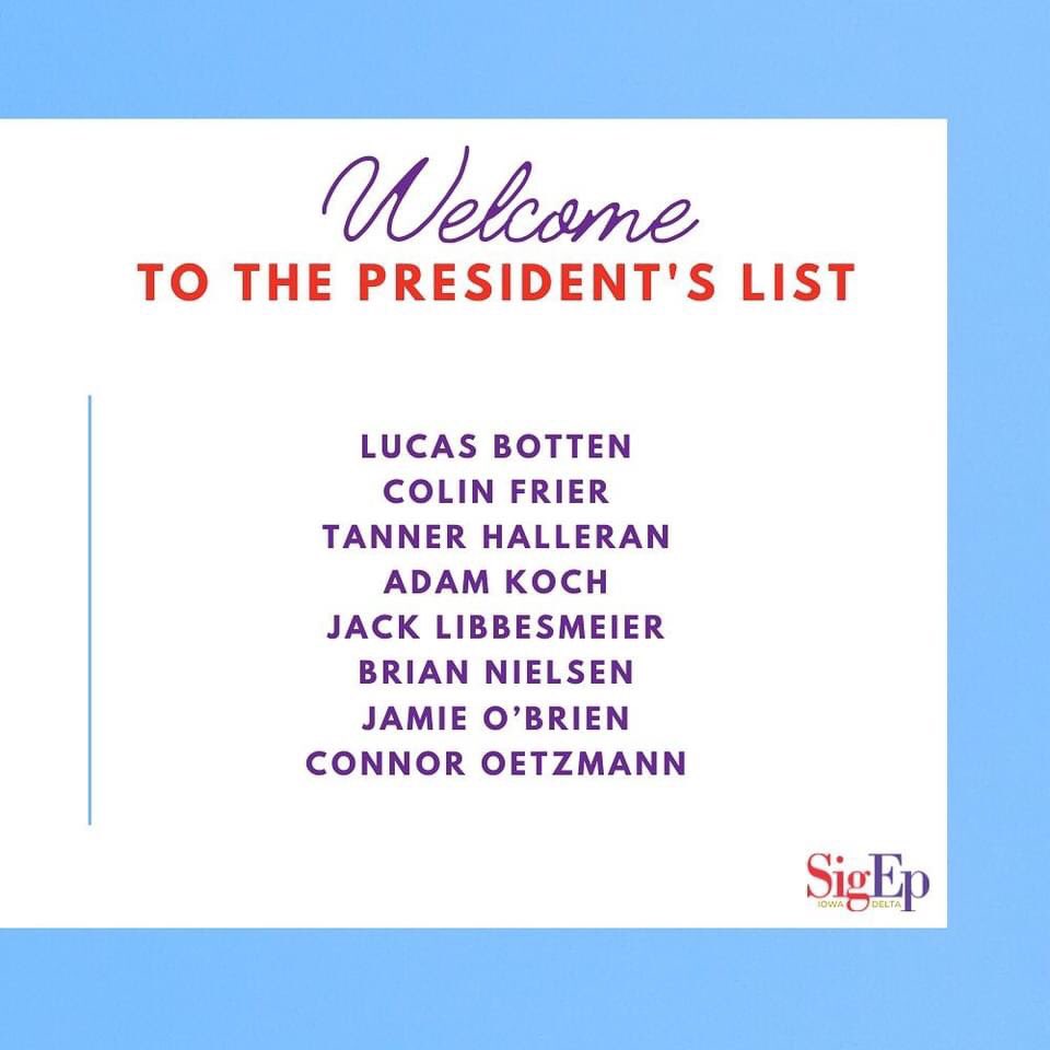 Congratulations to all the wonderfully big-brained men of SigEp - Iowa Delta! 🧠

Diligence is not just a value we speak about, but a value we live through and through - day in and day out.