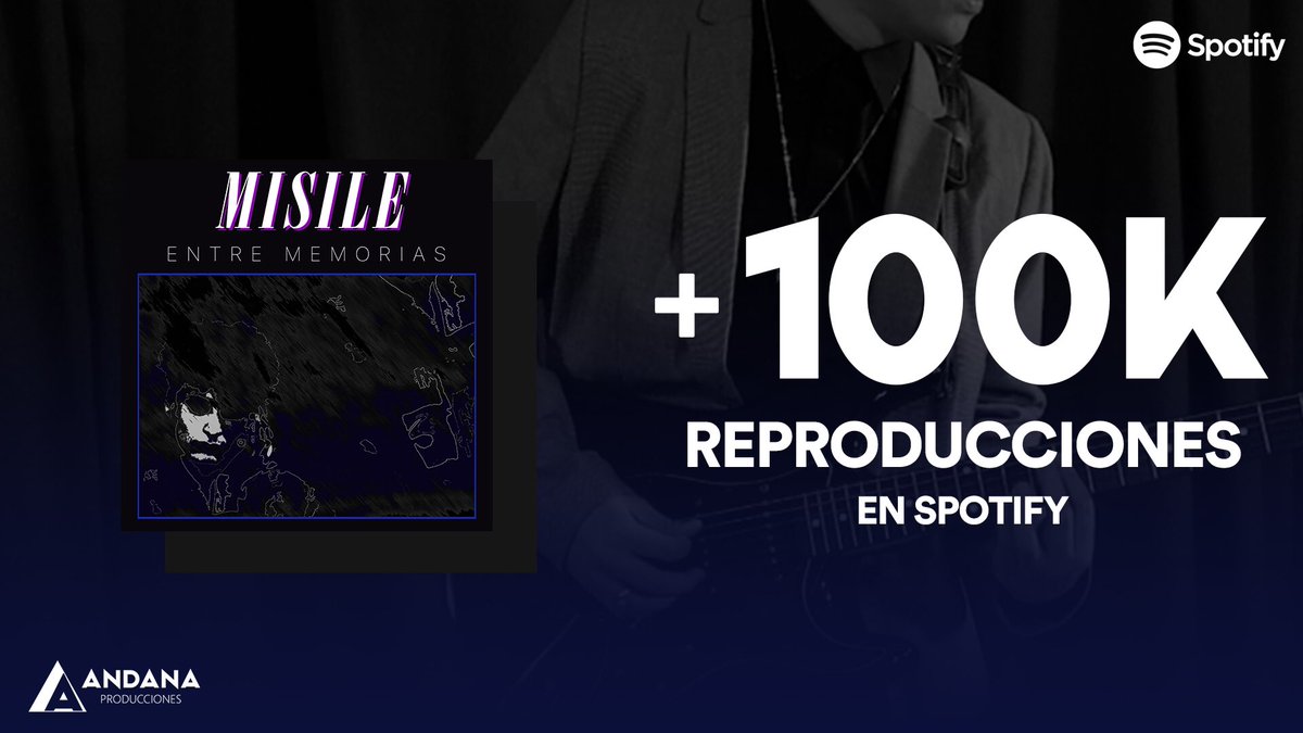 misileoficial's tweet photo. Nuestro más reciente sencillo “Entre Memorias” ¡Hoy llega a más de cien mil reproducciones en Spotify!🎉

¡Agradecemos a toda la gente que comparte nuestra música por hacer esto posible! Esperen nuevas noticias muy pronto. https://t.co/sa6S16qBW9