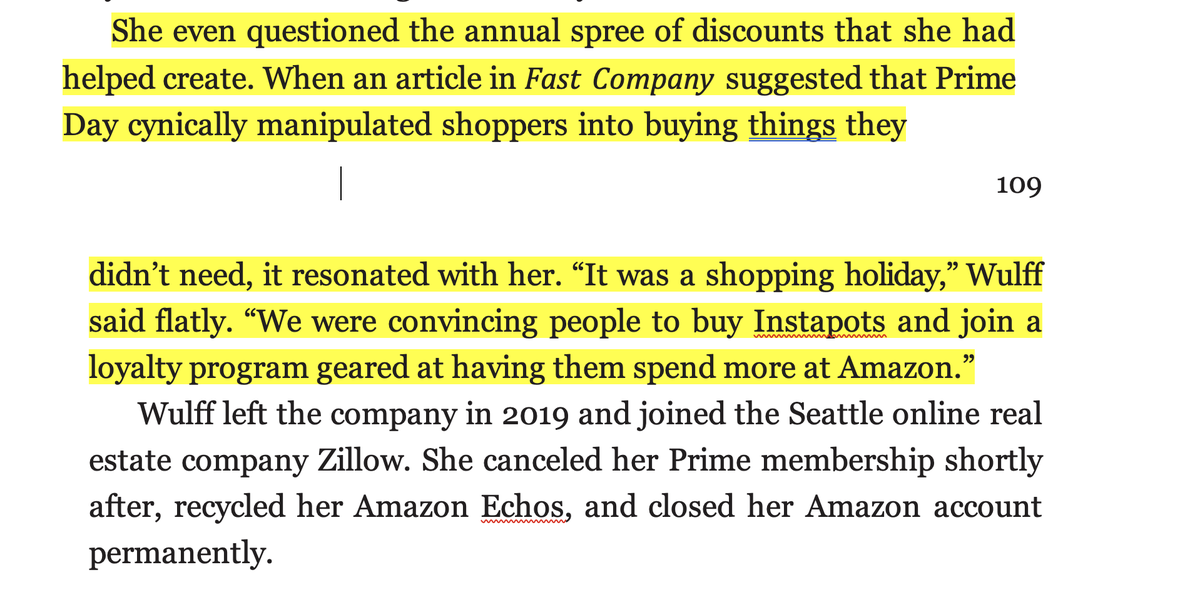 BradStone's tweet photo. Happy Prime Day everyone! Here's the bit in my book Amazon Unbound where the shopping holiday's first manager starts to question what Amazon hath wrought: https://t.co/6yri2ya8lV