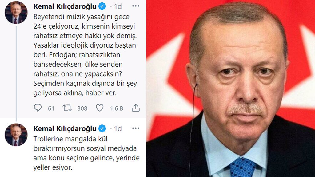 darkwebhaberr's tweet photo. #SONDAKİKA | Kılıçdaroğlu'ndan Erdoğan'ın 'müzik yasağı' a��ıklamasına tepki:

"Erdoğan; rahatsızlıktan bahsedeceksen, ülke senden rahatsız, ona ne yapacaksın? Seçimden kaçmak dışında bir şey geliyorsa aklına, haber ver" https://t.co/x3D7cnJ3Md