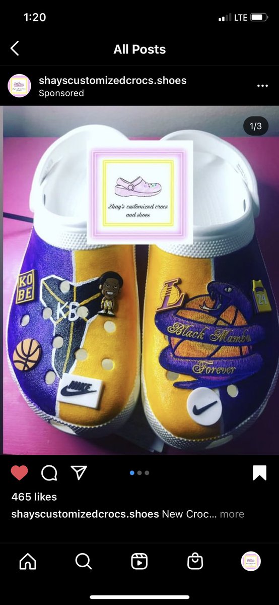 shayscustocrocs's tweet photo. Support Kobe Bryant 💜💛 https://t.co/9eaSXGILqk #MambaMentality #MambaForever #KobeBryant #kobe #Lakers #viral #comeasyouare #crocs #customizedcrocs #diy #LakersNation  @KobeBryantNews1 https://t.co/1DTiejIru9