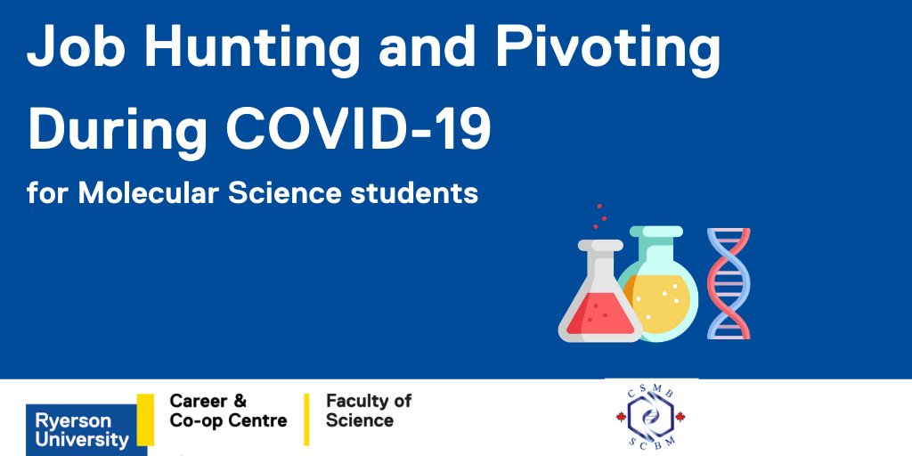 📢Attention trainees! Are you job hunting during the pandemic? Join the <a href="/CSMB_SCBM/">CSMB</a> &amp; @RUCareerCoop on June 29, 2021 from 6-7:15 pm ET to hear from industry professionals who leveraged their science backgrounds to find jobs during COVID19. Register via bit.ly/pivotjobhuntCO…