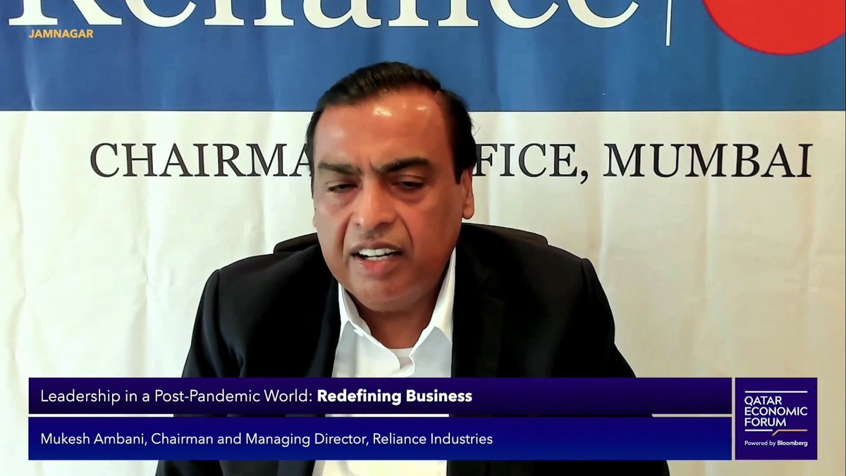 theRohitBansal's tweet photo. For those interested, full text of the #RedefiningBusiness chat between Mr Ambani &amp; Bloomberg TV’s @haslindatv:
https://t.co/Ib3wKdZ9Bq https://t.co/qTteYTOWcP