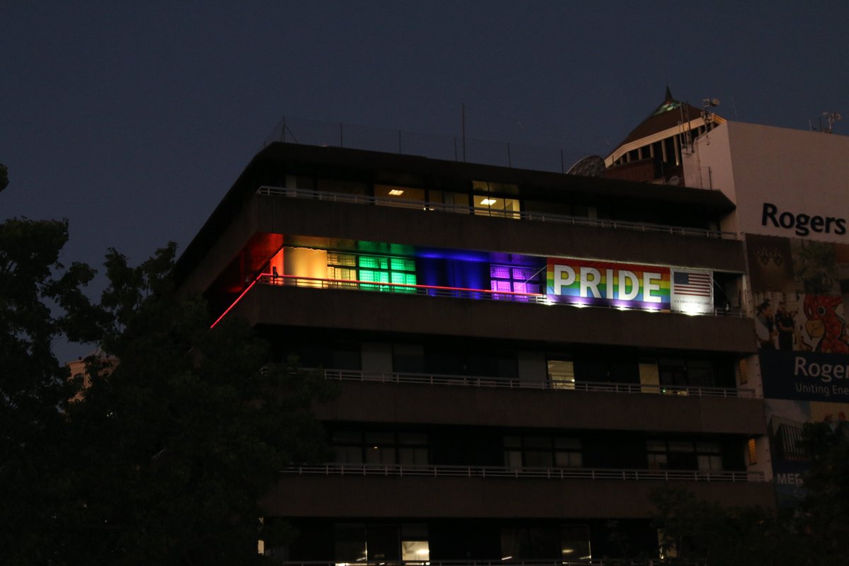 In celebration and recognition of #PrideMonth, the U.S. Embassy in Port Louis is illuminated in rainbow colors in support for equality and #LGBTQI+ rights. For this year’s Pride Month, we celebrate an important message: “#YouAreIncluded.”  
#EqualRightsforAll