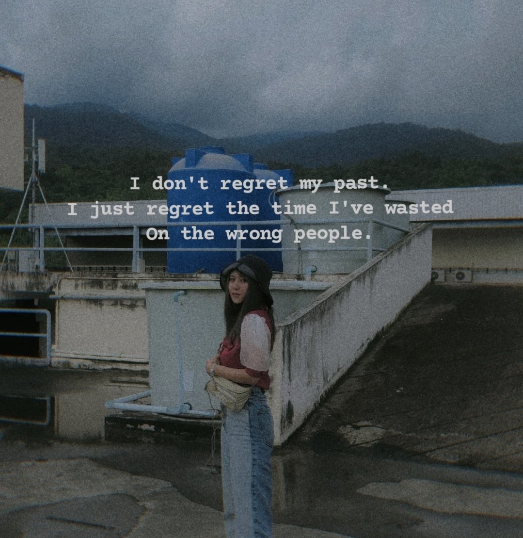 ZPpalmiiz's tweet photo. I don't regret my past.
I just regret the time I've wanted on the wrong ppl.
.
ฉันไม่ได้เสียใจกับอดีตที่ผ่านมา
ฉันแค่เสียใจกับเวลาที่ฉัยเสียไปกับคนผิดคน !!!⚠️⚠️⚠️
#คําคมภาษาอังกฤษ #แคปชั่นภาษาอังกฤษแปลไทย #แคปชั่นภาษาอังกฤษ 
#แคปชั่น https://t.co/hL5nGxSylg https://t.co/sJvZHvs1c7
