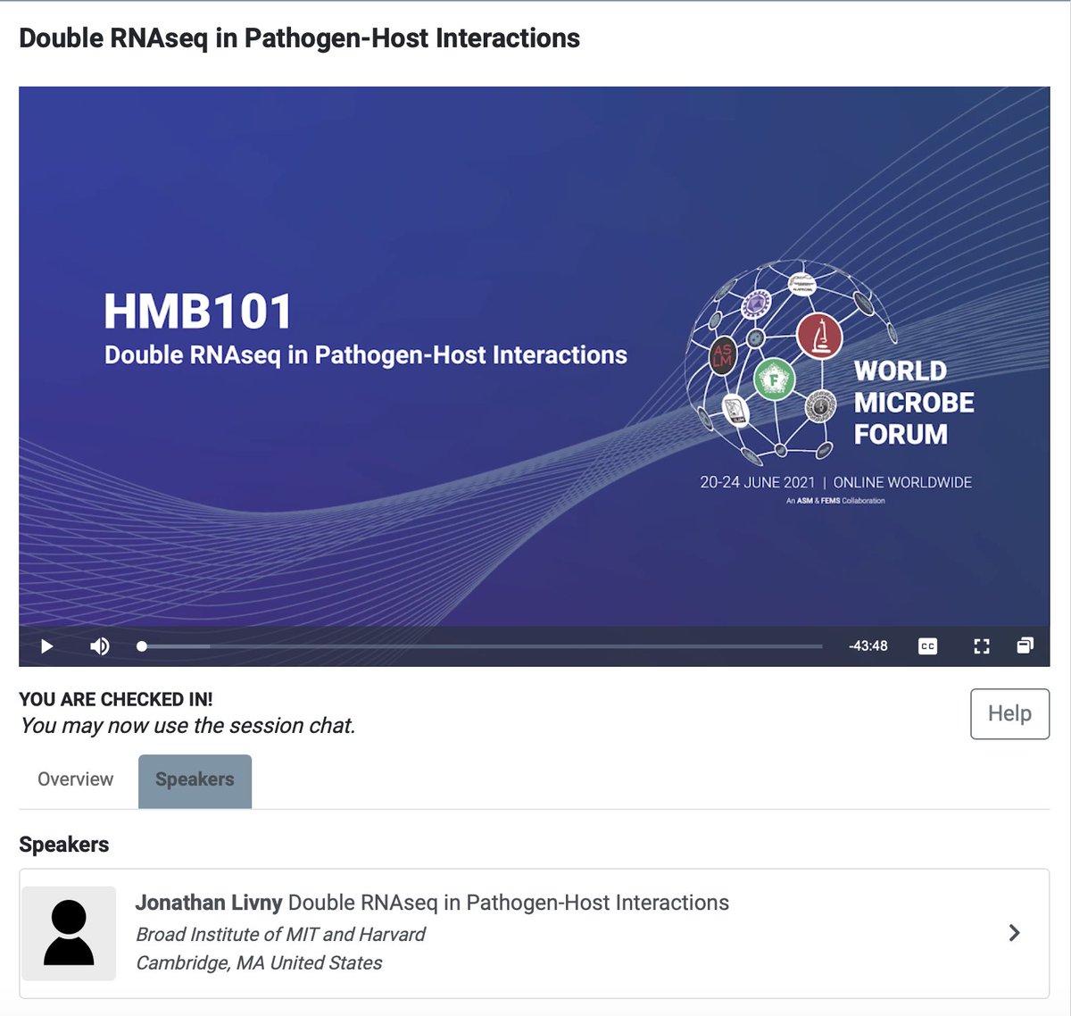 Day 2 at #WorldMicrobeForum, really interesting talk about “Double RNAseq in Pathogen-Host Interaction” by Dr. Jonathan Livny