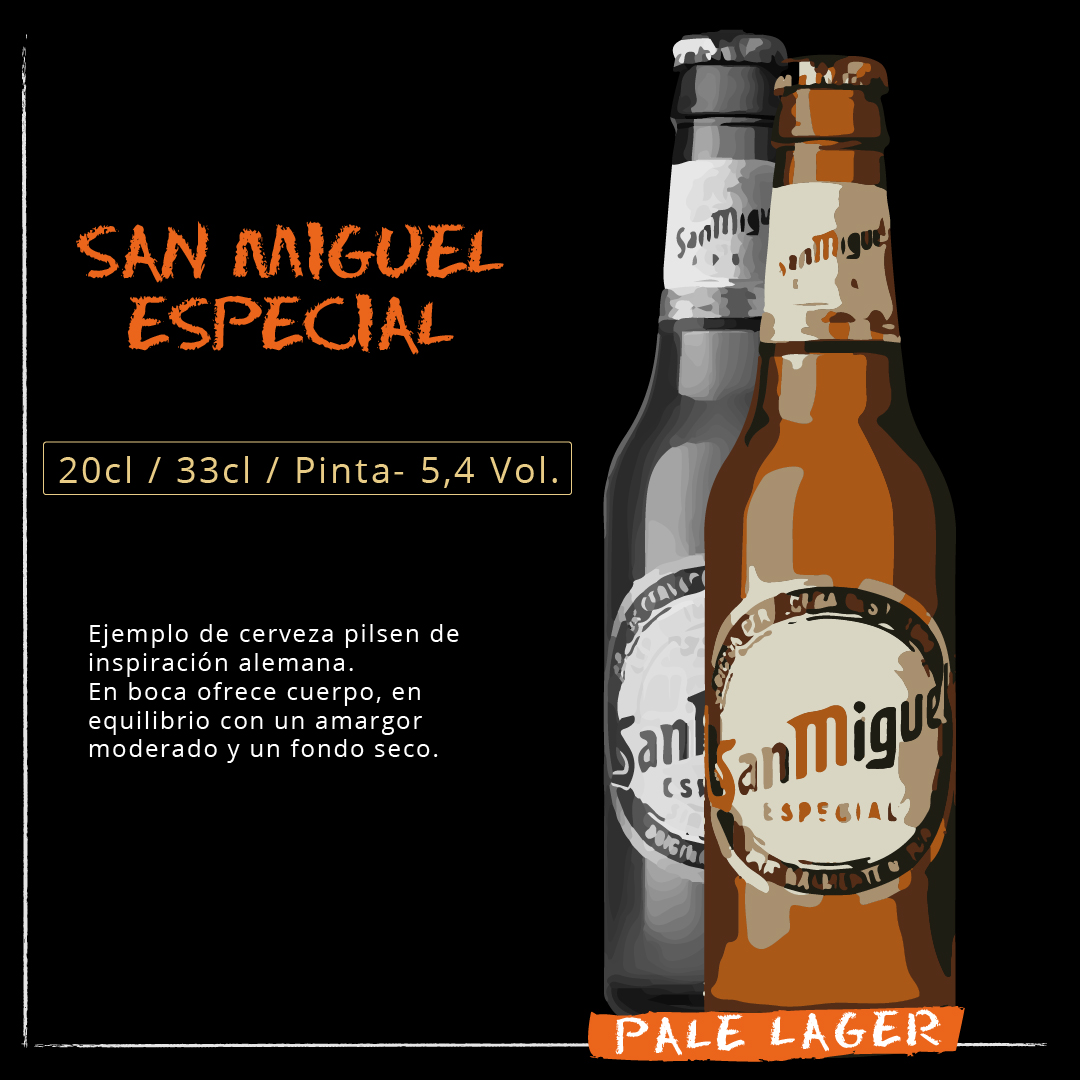Hoy presentamos nuestra cerveza más vendida, SAN MIGUEL ESPECIAL.
Graduación: 5,4%VOL.
En nuestro local puedes pedirla en:
Pinta / tercio / quinto
También ofrecemos ofertas en cubos de quintos o en torpedos de 3L