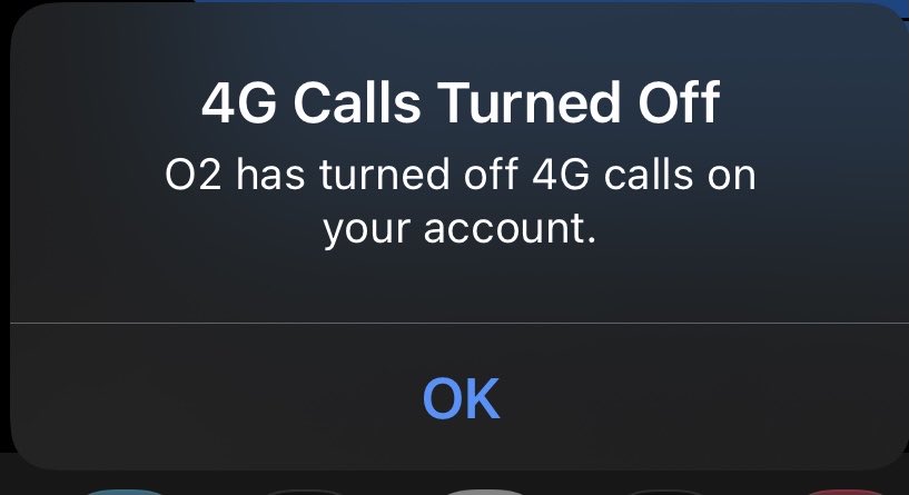 MrLanMan87's tweet image. So, apparently, @O2 has disabled #4Gcall on my account? #O2help, any ideas why?