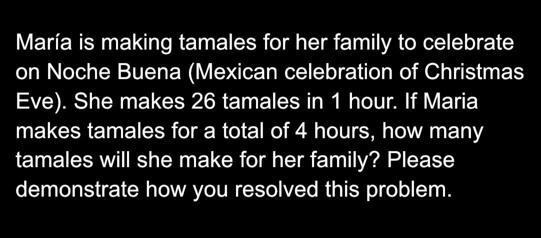 StephanieQuints's tweet photo. Task 2: here’s my culturally responsive math word problem #MathforELLs #PISDell #PISDMathChat https://t.co/f3Lb9yp4Jx