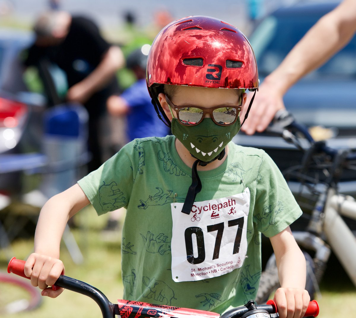 ScoutingSt's tweet photo. St. Micheal's Scouting New Brunswick celebrated #summersolstice2021 with a triathlon of biking, paddling and orienteering.  #Scoutsdostuff. https://t.co/FlhAX2sg81