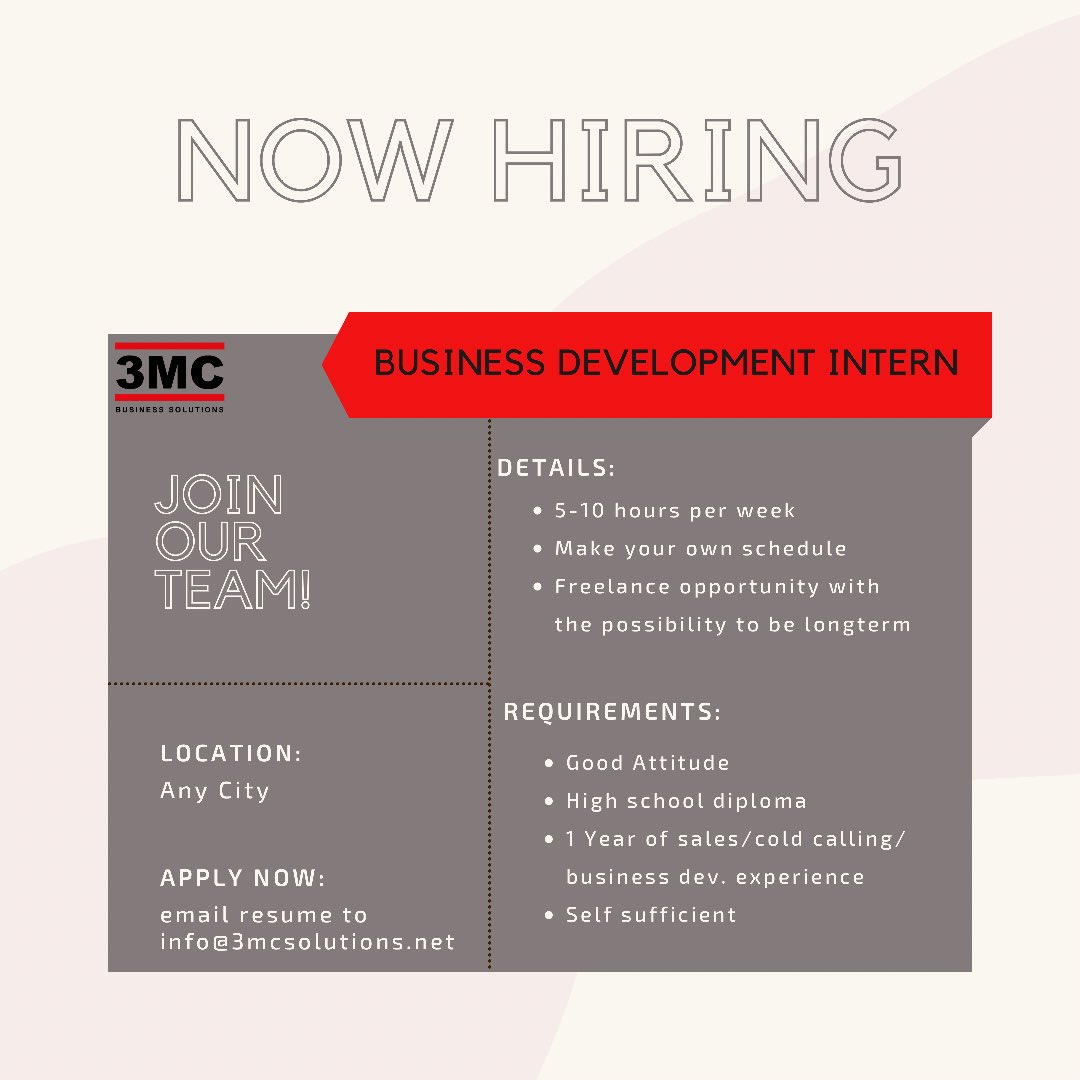 We are hiring! Perfect opportunity for a recent high school grad or college student looking to make some summer 💰.